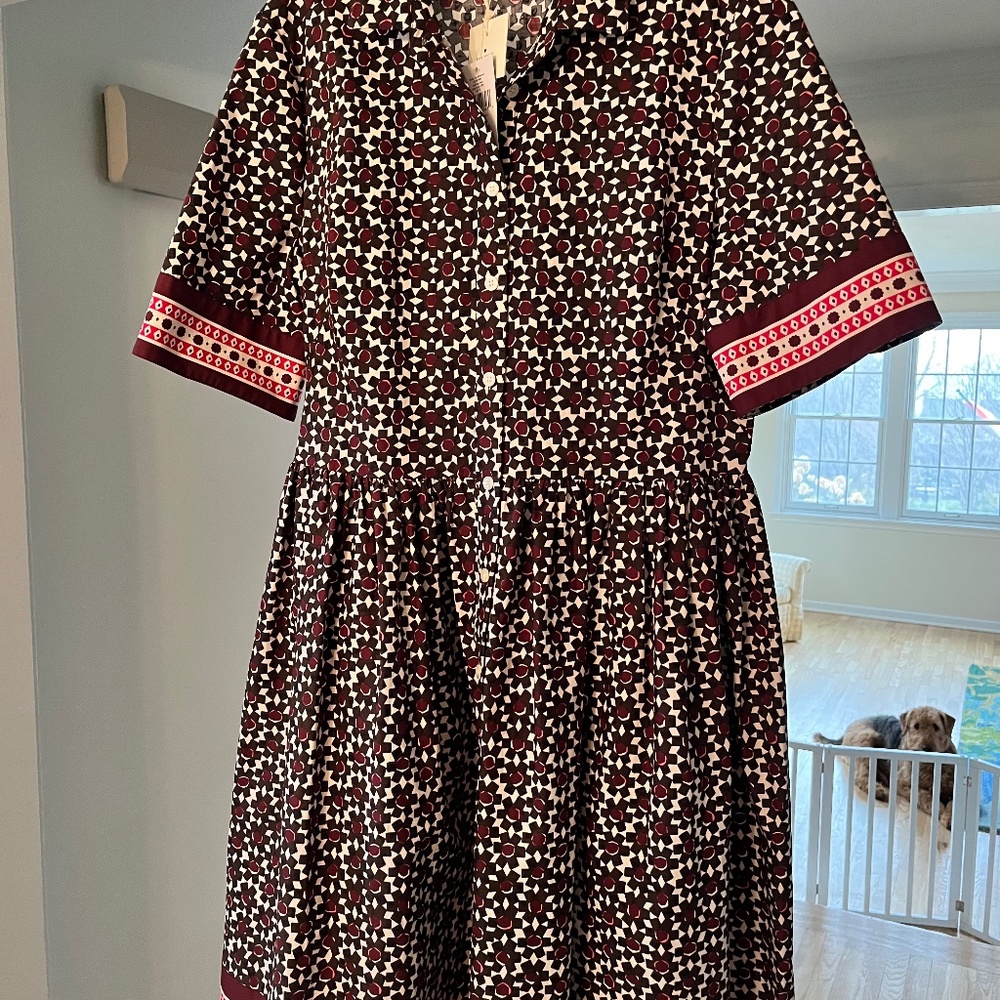 Kate Spade Tile shirtdress 14 NWT